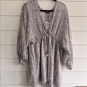 Zara Silver Sequin Mini Dress NEW